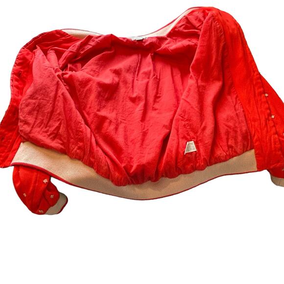 Anthropologie Conditions Apply Arabella Jacket Size XS Red Embroidered Bomber - Picture 12 of 16